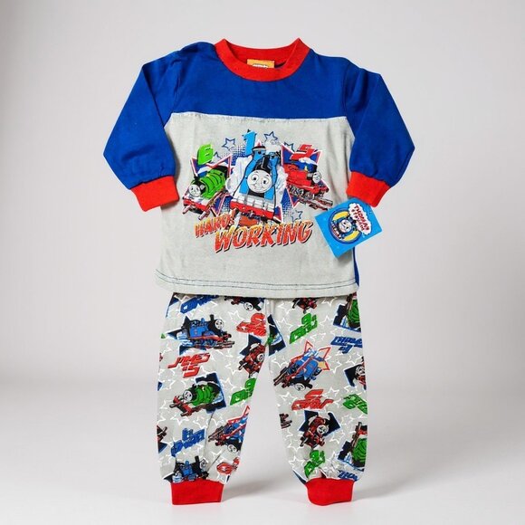 Thomas & Friends Pajama Set Boys 2T Gray Blue Cotton Long Sleeve 2-Piece NWT - Picture 2 of 8